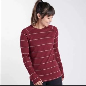 Osielle Wazzie Wool Jacquard Long Sleeve Maroon Stripe